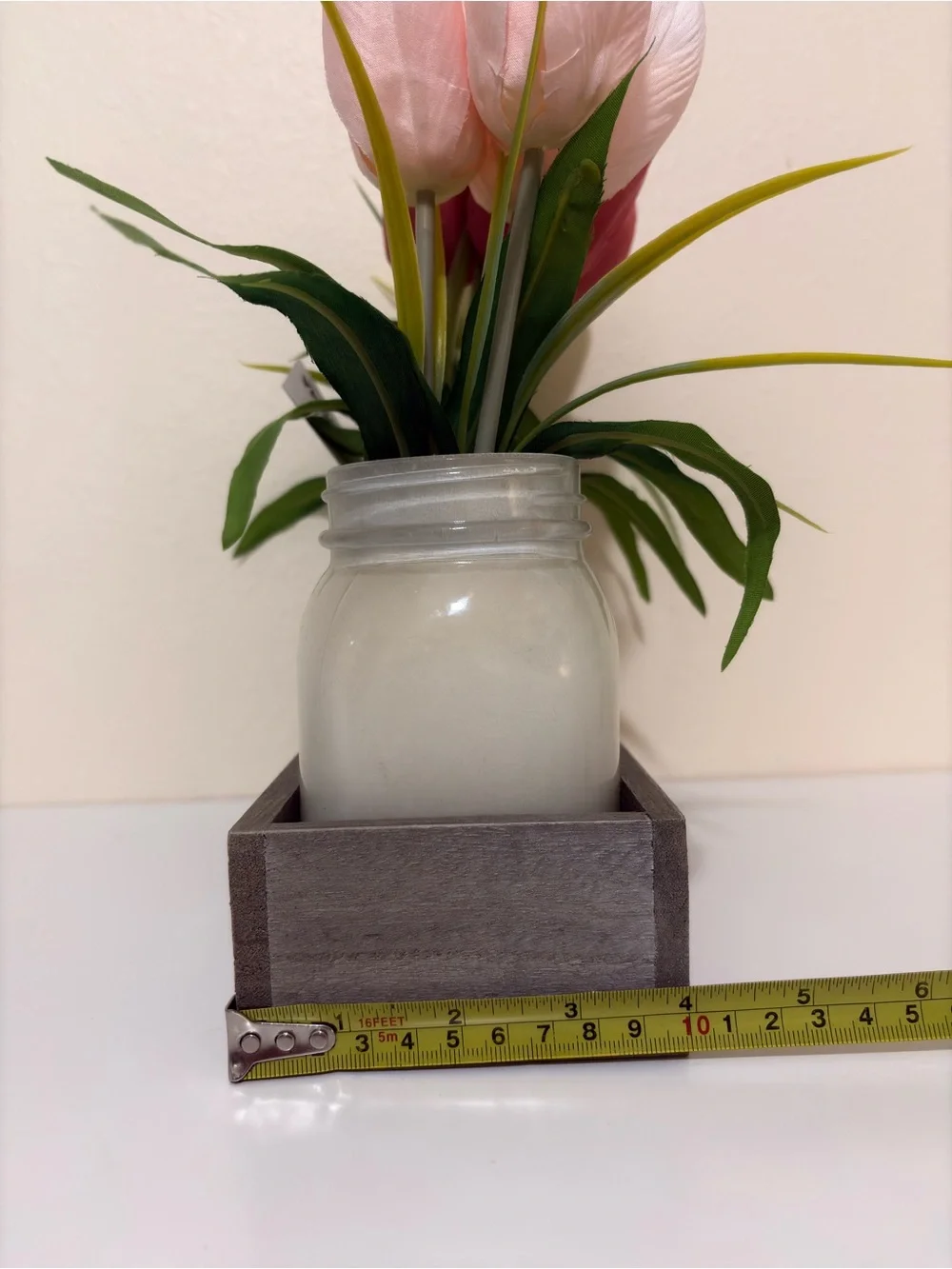 Sonoma Pink, Rose and Cream Tulip Trio in White Mason Jars